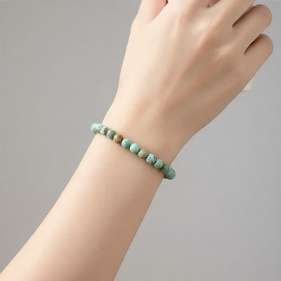 Bracciale in turchese del Perù A (sfere 5-6 mm)