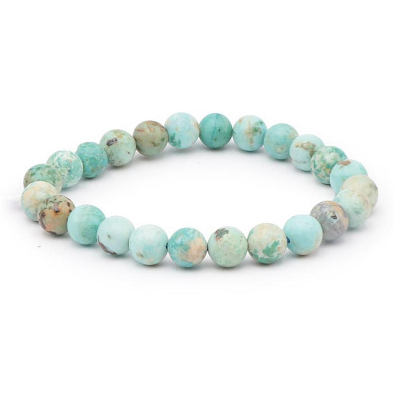 Bracelet turquoise Pérou A (boules 7 - 8mm) - La Boite à Cailloux