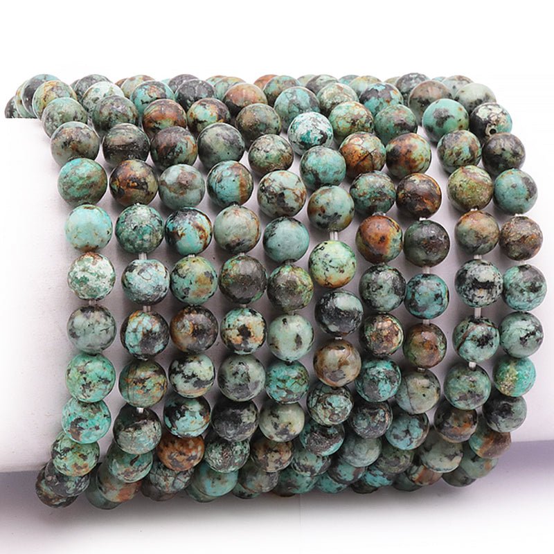 Bracelet turquoise Pérou AB (boules 8,5 - 9,5mm) - La Boite à Cailloux