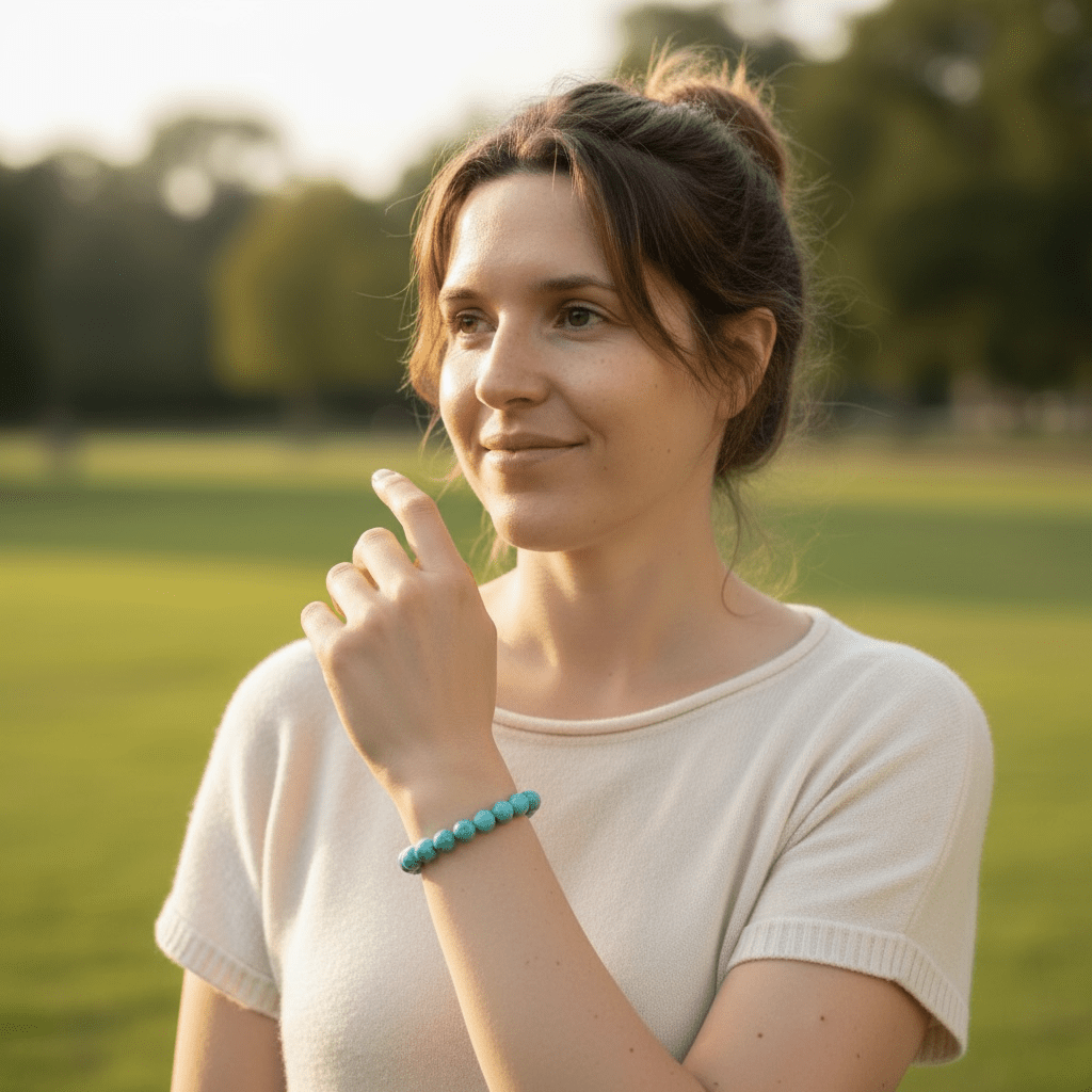 Bracelet turquoise Tibet A+ (boules 10mm) - La Boite à Cailloux