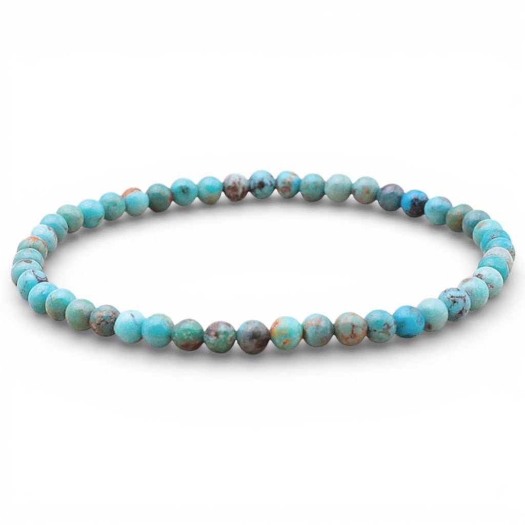 Bracelet turquoise Tibet A+ (boules 3 - 4mm) - La Boite à Cailloux