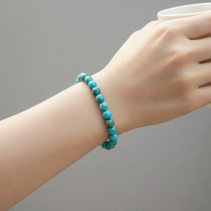 Bracelet turquoise Tibet A (boules 5-6mm) - La Boite à Cailloux