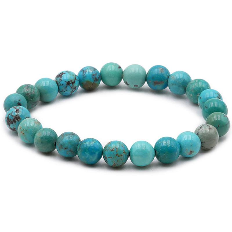 Bracelet turquoise Tibet A+ (boules 7 - 8mm) - La Boite à Cailloux