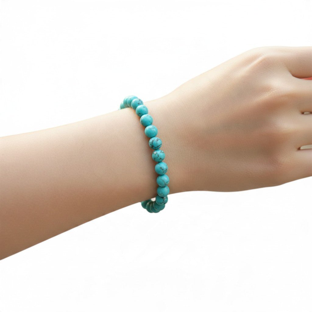 Bracelet turquoise Tibet AA (boules 5-6mm) - La Boite à Cailloux