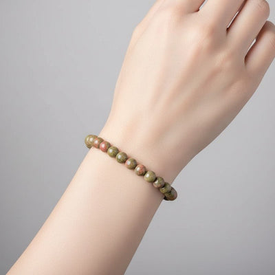 Bracciale in unakite Sudafrica A (sfere 5-6mm)