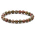 Bracelet unakite Afrique du Sud A (boules 7 - 8mm) - La Boite à Cailloux
