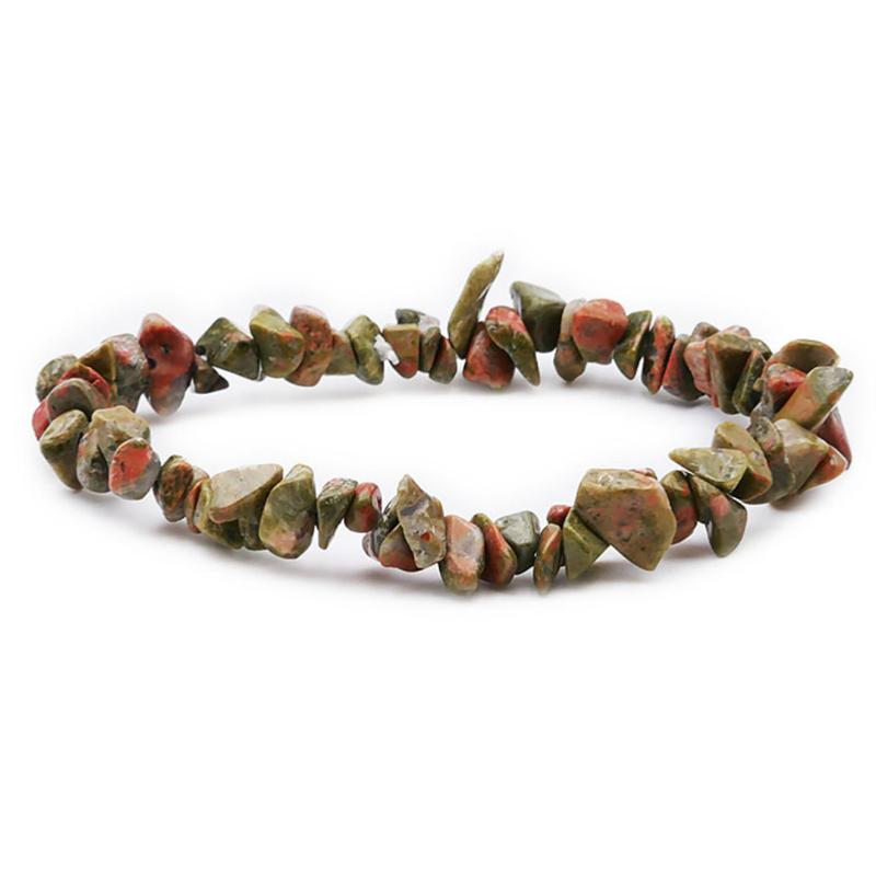 Bracelet unakite Afrique du Sud A (perles baroques) - La Boite à Cailloux