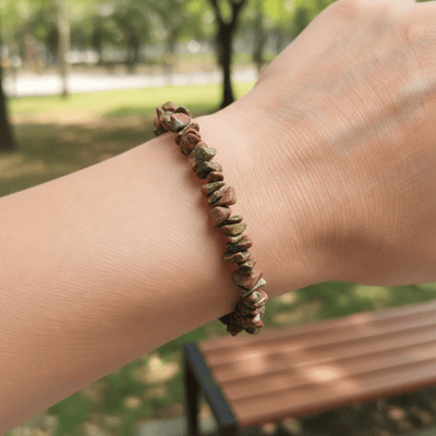 Bracelet unakite Afrique du Sud A (perles baroques)