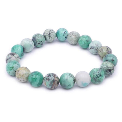 Bracelet Variscite Russie AA (boules 10mm) - La Boite à Cailloux