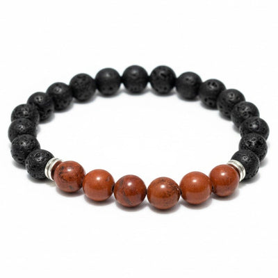 Aries "Zodiac" Bracelet - Lava Stone - South African Red Jasper A (8mm beads)