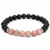 Bracelet "Zodiac" Capricorne - Pierre de lave - Rhodonite Australie A (boules 8mm) - La Boite à Cailloux