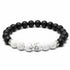 Bracelet "Zodiac" Gémeaux - Pierre de lave - Howlite Zimbabwe A (boules 8mm) - La Boite à Cailloux