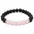 Bracelet "Zodiac" Taureau - Pierre de lave - Quartz rose Brésil AA (boules 8mm) - La Boite à Cailloux