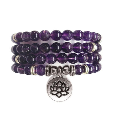 Pulsera/collar de amatista bolas de 6mm (cuentas de eternidad)