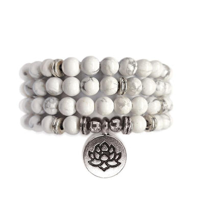 Pulsera/collar Howlita bolas 6mm (cuentas de eternidad)