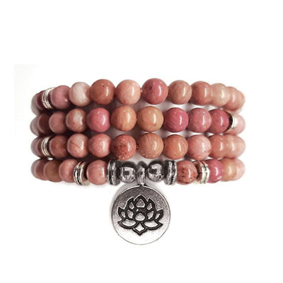 Bracelet/collier rhodonite boules 6mm (perles d'éternité)