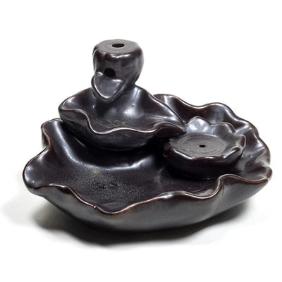 Lotus pond backflow incense burner