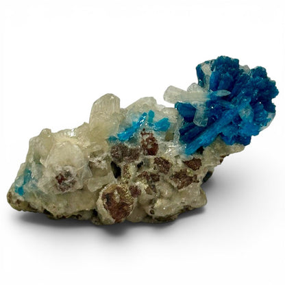 Cavansite sur Calcite et Heulandite – Inde – 22g - La Boite à Cailloux