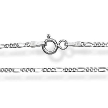 Chaine argent maille Figaro 1mm - La Boite à Cailloux