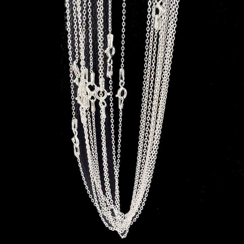 Chaine argent maille forçat 1mm - La Boite à Cailloux
