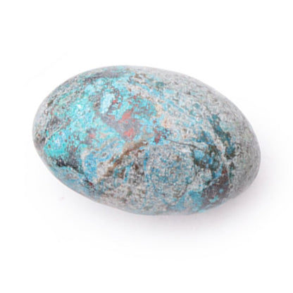 Chrysocolle sur gangue Pérou AB (pierre roulée) - La Boite à Cailloux