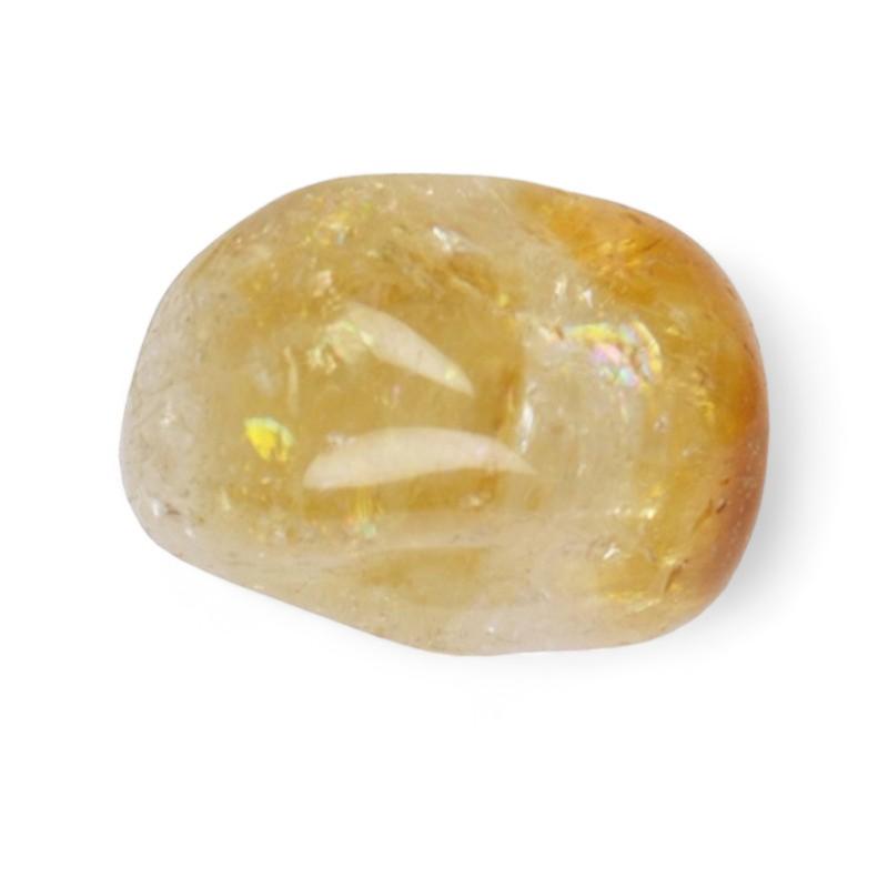 Citrine chauffée (améthyste chauffée) Brésil A (pierre roulée) - La Boite à Cailloux