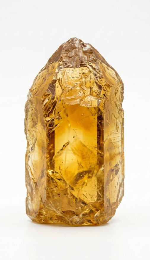 Pointe de citrine jaune translucide