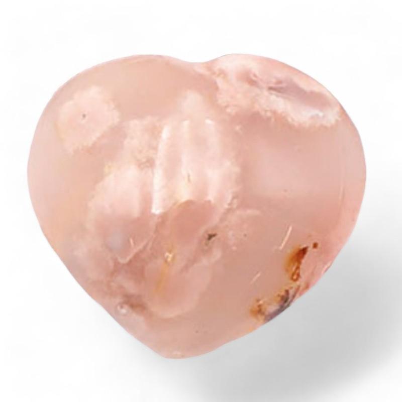 Coeur agate fleur de cerisier Madagascar A 30mm - La Boite à Cailloux