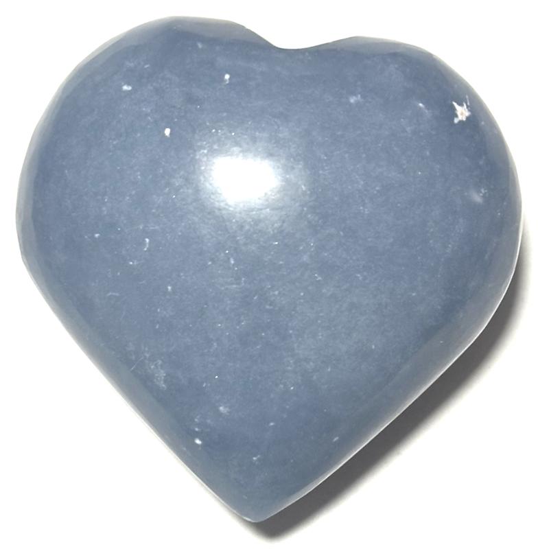 Coeur angélite Pérou A - 50 - 60mm - La Boite à Cailloux