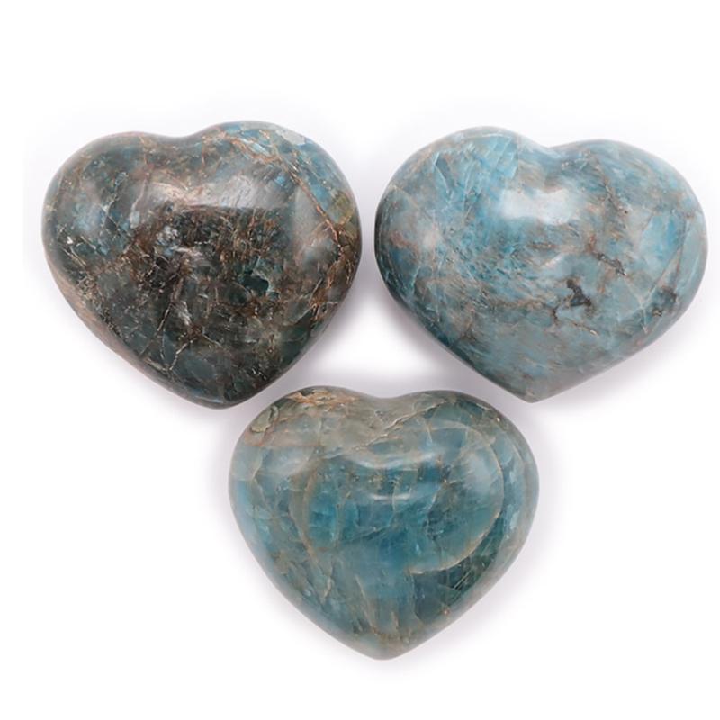 Coeur apatite bleue Madagascar A 50 - 60mm - La Boite à Cailloux