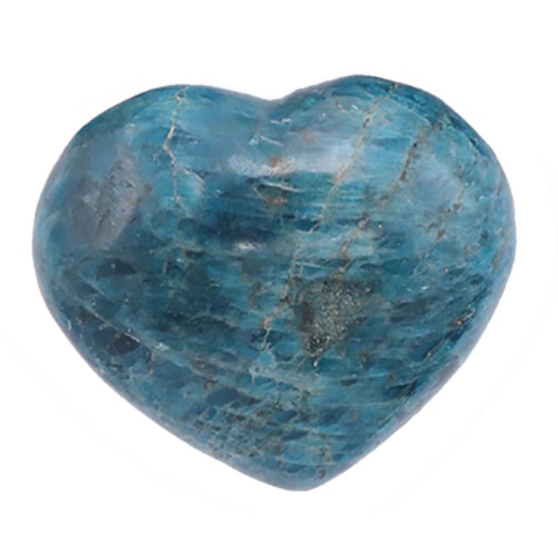Coeur apatite bleue Madagascar AA 70 - 80mm - La Boite à Cailloux