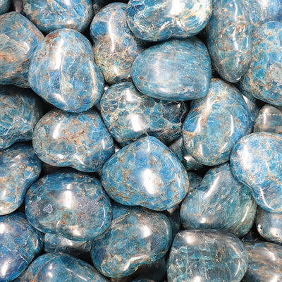 Blue apatite heart Madagascar AA 70-80mm