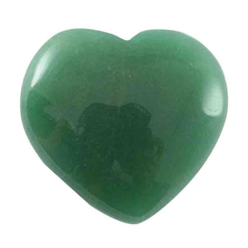 Coeur aventurine verte Brésil A 30mm - La Boite à Cailloux