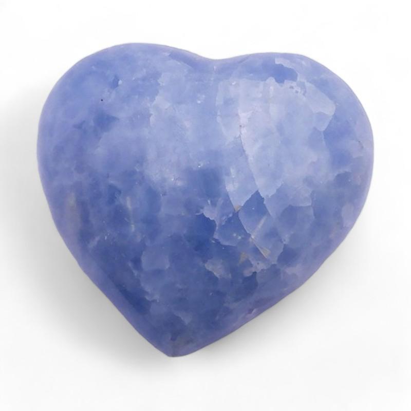 Coeur Calcite bleue Madagascar A+ 70 - 80mm - La Boite à Cailloux
