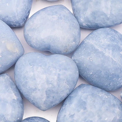 Coeur Calcite bleue Madagascar A+ 70 - 80mm - La Boite à Cailloux