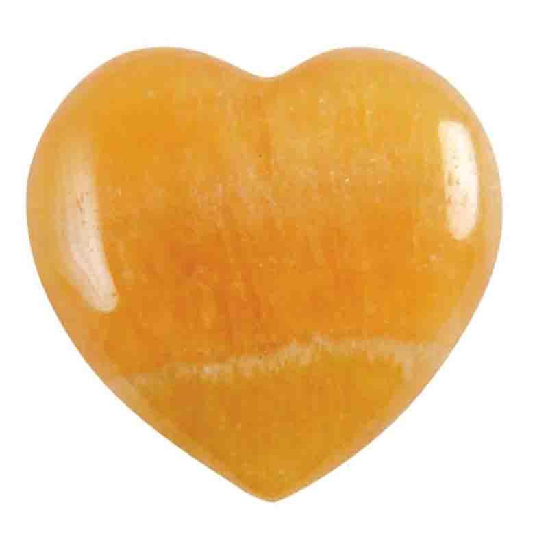 Coeur Calcite orange Mexique A 40mm - La Boite à Cailloux