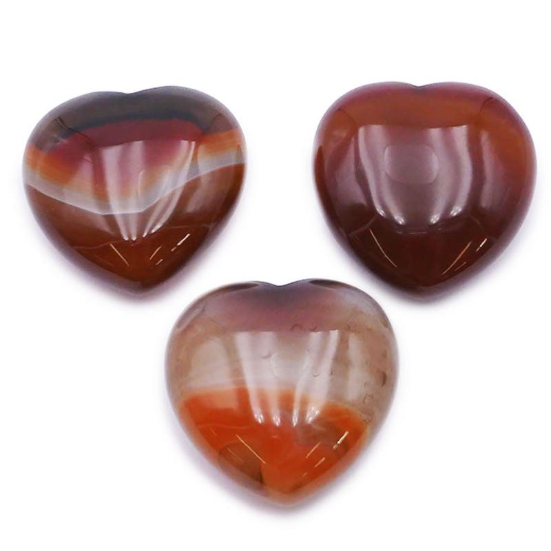 Coeur Cornaline Brésil A 40mm - La Boite à Cailloux
