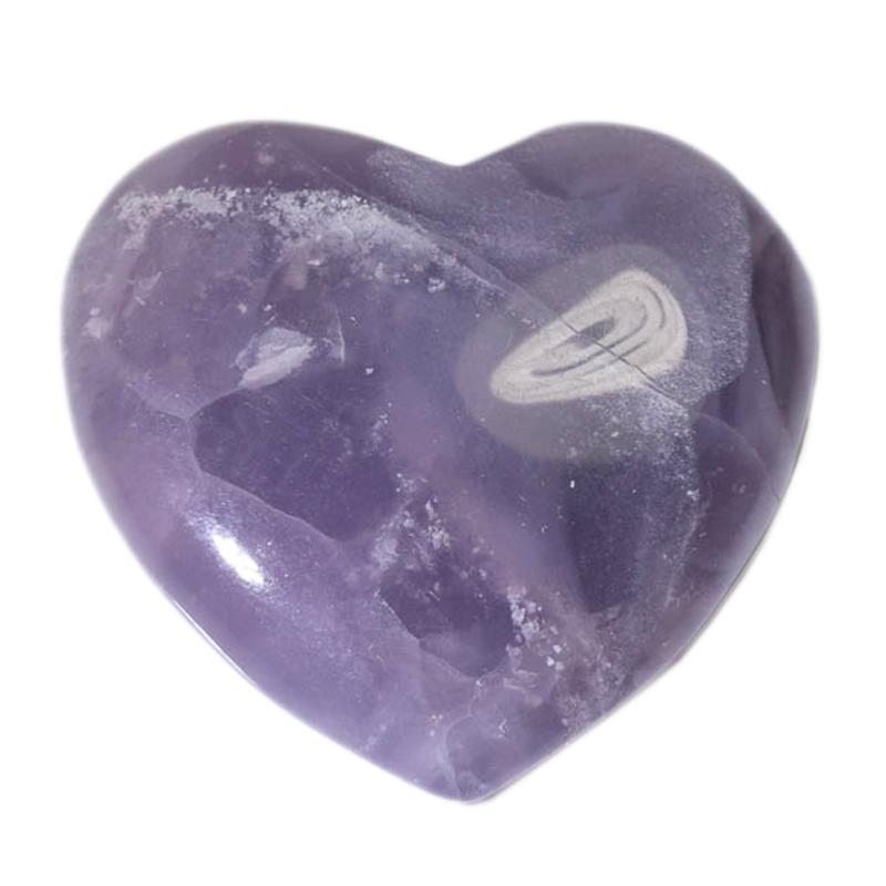 Coeur fluorine mauve Chine A 35 - 40mm - La Boite à Cailloux