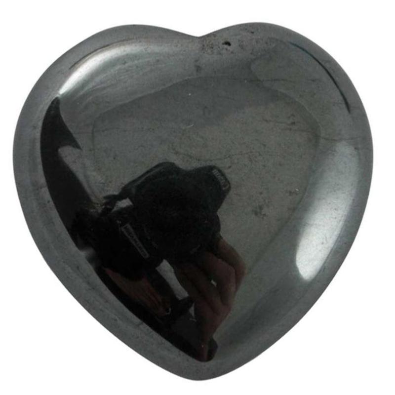 Coeur hematite Chine A 30mm - La Boite à Cailloux