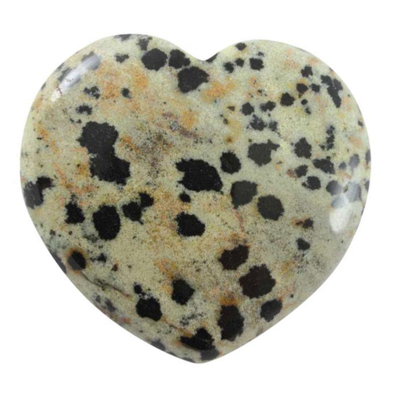Coeur jaspe dalmatien Mexique A 40mm - La Boite à Cailloux