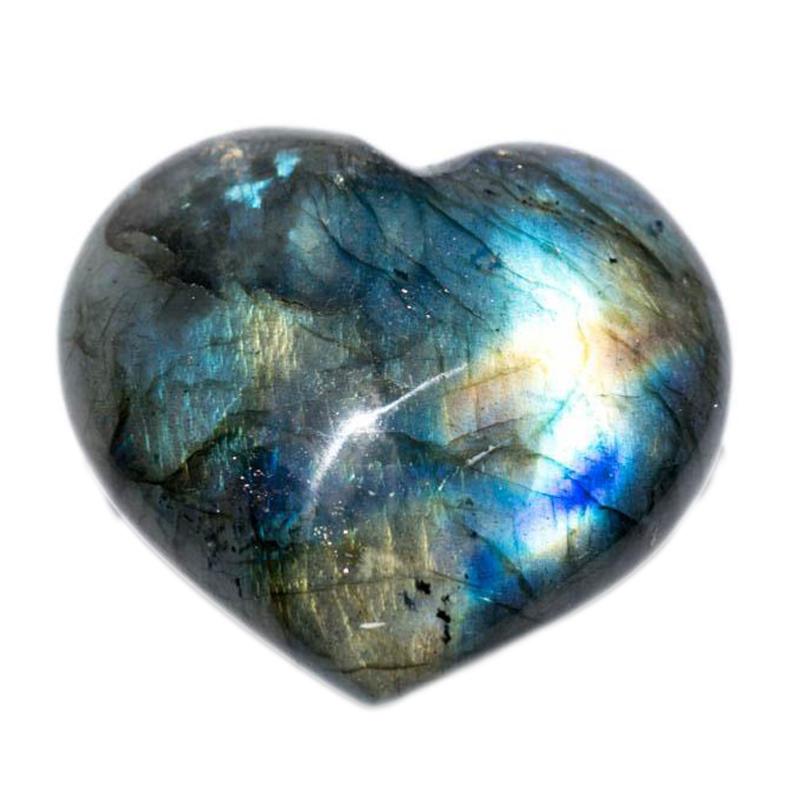 Coeur labradorite Madagascar A - 20 - 25mm - La Boite à Cailloux