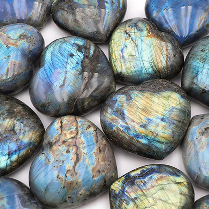 Coeur labradorite Madagascar A - 30 - 35mm - La Boite à Cailloux