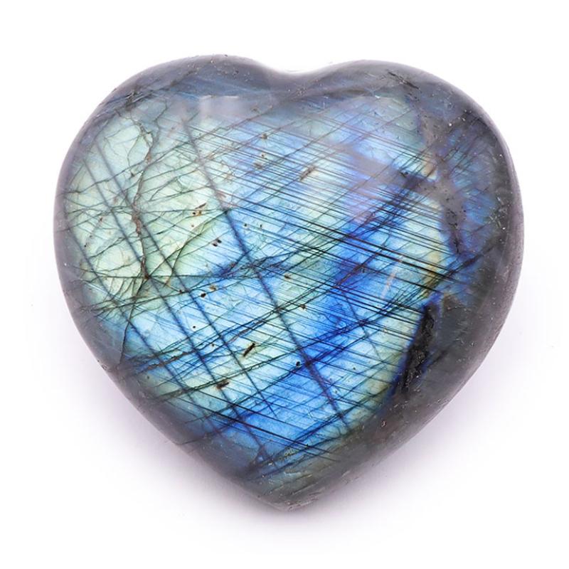Coeur labradorite Madagascar A - 30 - 35mm - La Boite à Cailloux