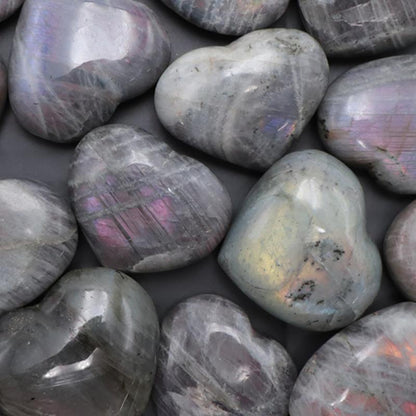 Coeur labradorite spectrolite Madagascar AA 60 - 70mm - La Boite à Cailloux