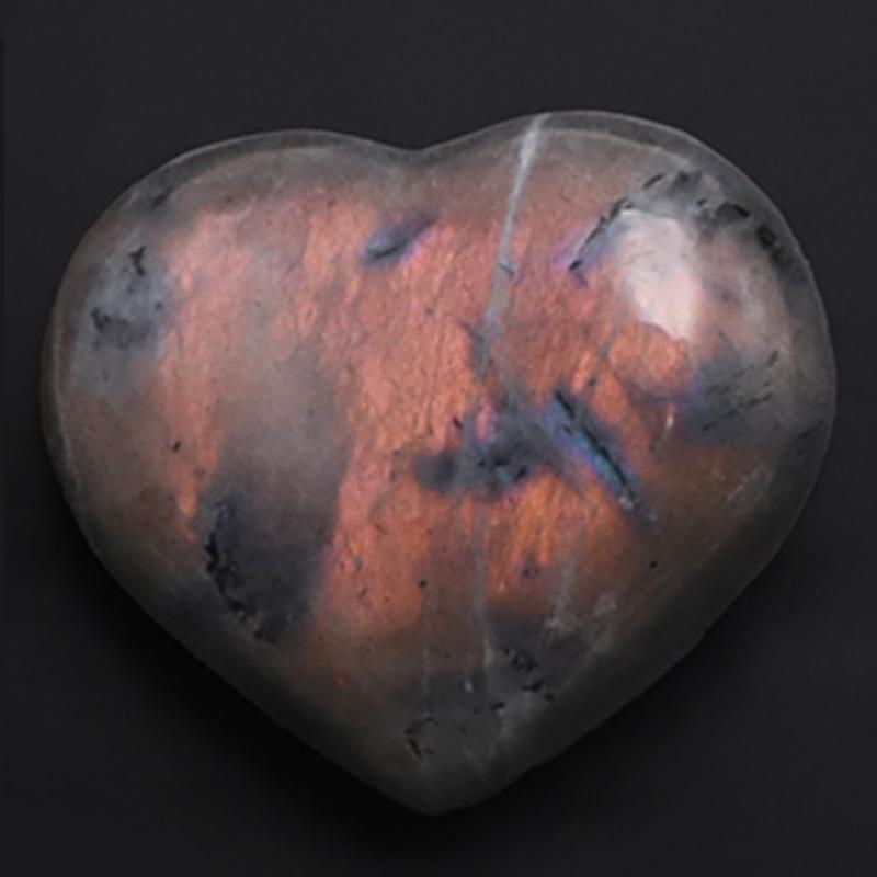 Coeur labradorite spectrolite Madagascar AA 60 - 70mm - La Boite à Cailloux