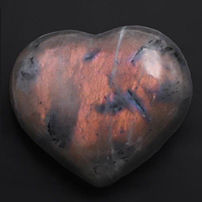Labradorite Spectrolite Heart, Madagascar, AA, 60-70mm