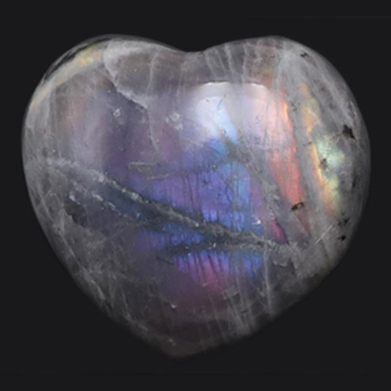 Coeur labradorite spectrolite Madagascar AA 60 - 70mm - La Boite à Cailloux