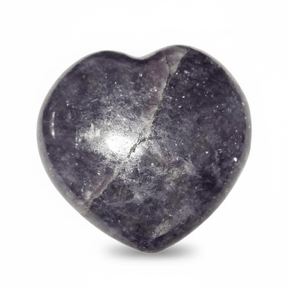 Coeur lépidolite Madagascar A+ 60 - 70mm - La Boite à Cailloux