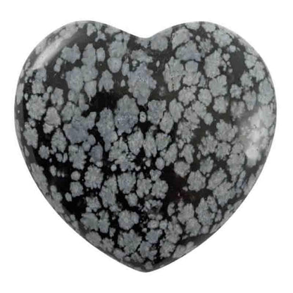Coeur obsidienne neige Mexique A 15mm - La Boite à Cailloux