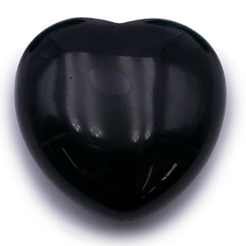 Coeur obsidienne noire Mexique A 30mm - La Boite à Cailloux